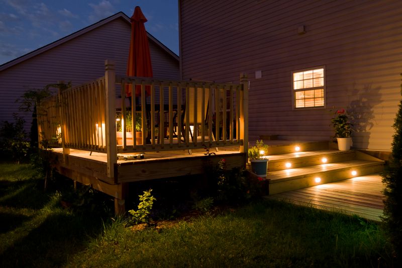 Deck with Railing and Lighting